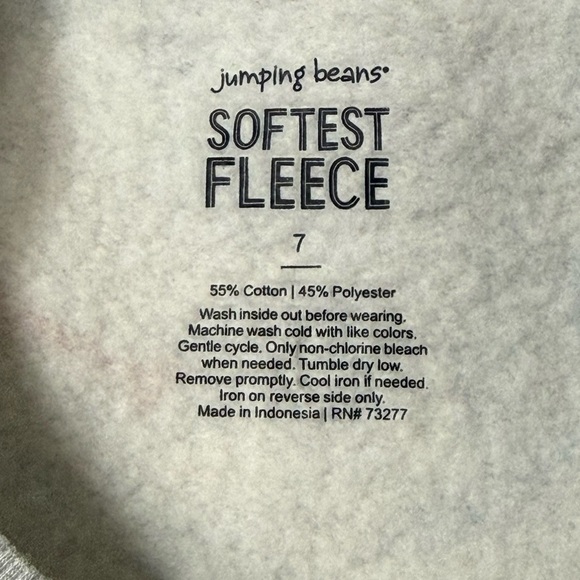 Jumping Beans Gray Dinosaur Fleece Sweatshirt - Boys Size 7 - Picture 12 of 12